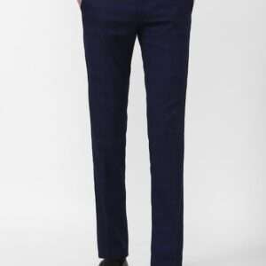 Men Checked Slim Fit Formal Trousers