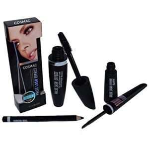 Beauty Combo Waterproof Eyeliner, Mascara, Eyebrow Pencil With Kajal In Black-Set