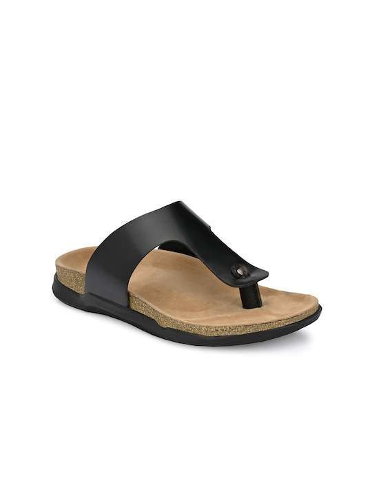 Men Black Ethnic Comfort Sandals - Image 2