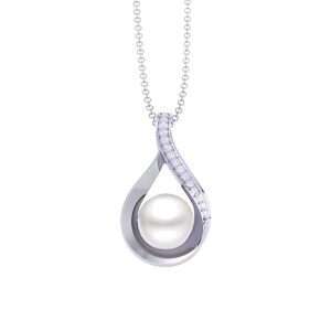 Sterling Silver Real Pearl Pendant with Chain Gift for Women and Girls