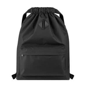 Backpack Water Resistant String Bag Sports Gym Sack with Side Pocket for Men