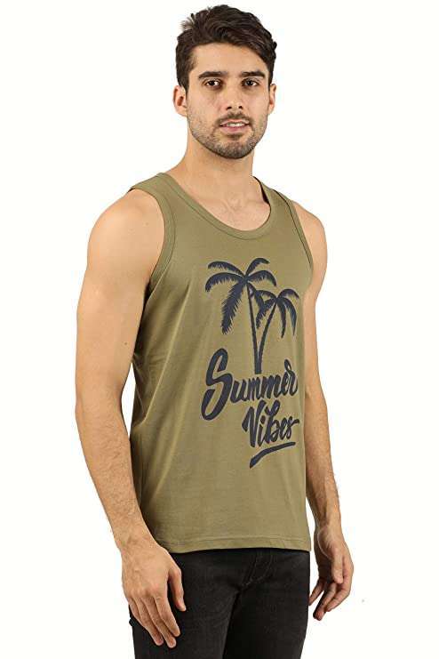 Men's Cotton Multicolour Printed Vest - Image 3