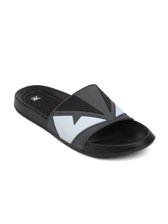 Men Grey Printed Sliders - Image 2
