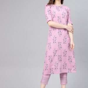Floral Bliss Side Pocket Cotton Kurta Set