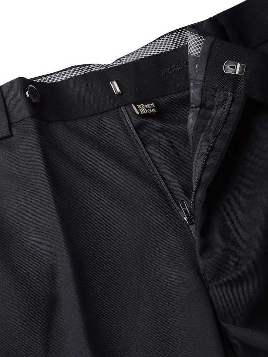 Men Black Solid Slim Fit Formal Suit - Image 3