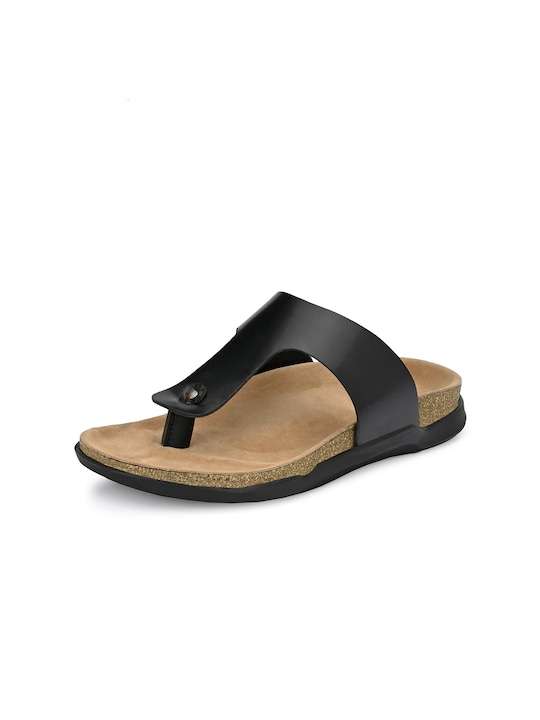 Men Black Ethnic Comfort Sandals - Image 4