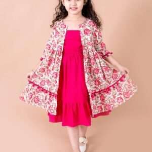 Cotton Dress with Attached Shrug