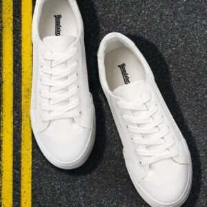 Women White Solid Sneakers