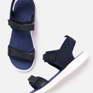 Co Women Navy Blue Solid Sports Sandals