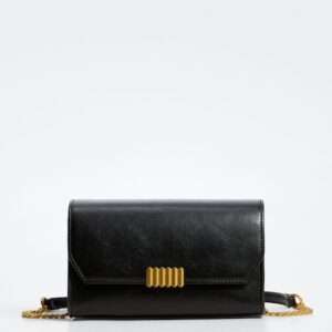 Women Black Solid Structured Sling Bag