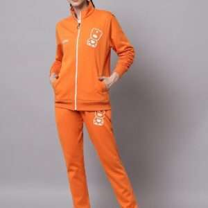 Women Orange Sports Tracksuit