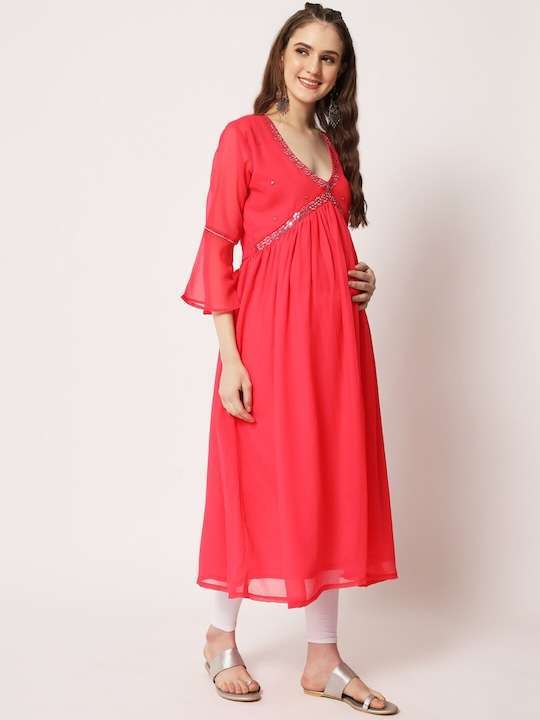 Women Maternity Georgette Kurta - Image 3