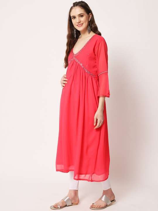 Women Maternity Georgette Kurta - Image 4