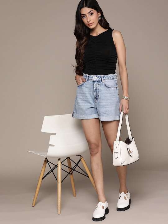 Women Pure Cotton Sustainable Denim Shorts
