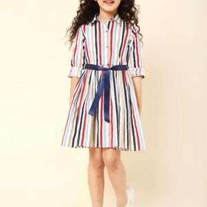 Striped Keyhole Neck Dress