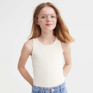 Girls Black & White 2-Pack Ribbed Cotton Vest Tops