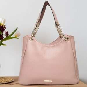 Pink Solid Shoulder Bag